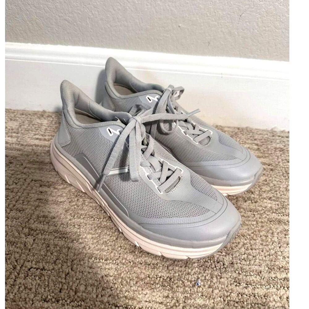 Vionic WalkMax Grey Pink Mesh Walking Sneakers Womens 7.5 Orthotic Cushioned